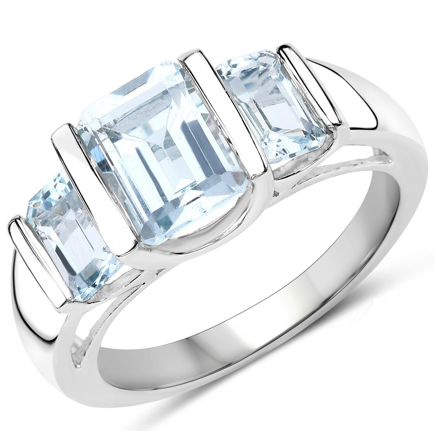 3.21 Carat Genuine Blue Topaz .925 Sterling Silver Ring by Bids.com
