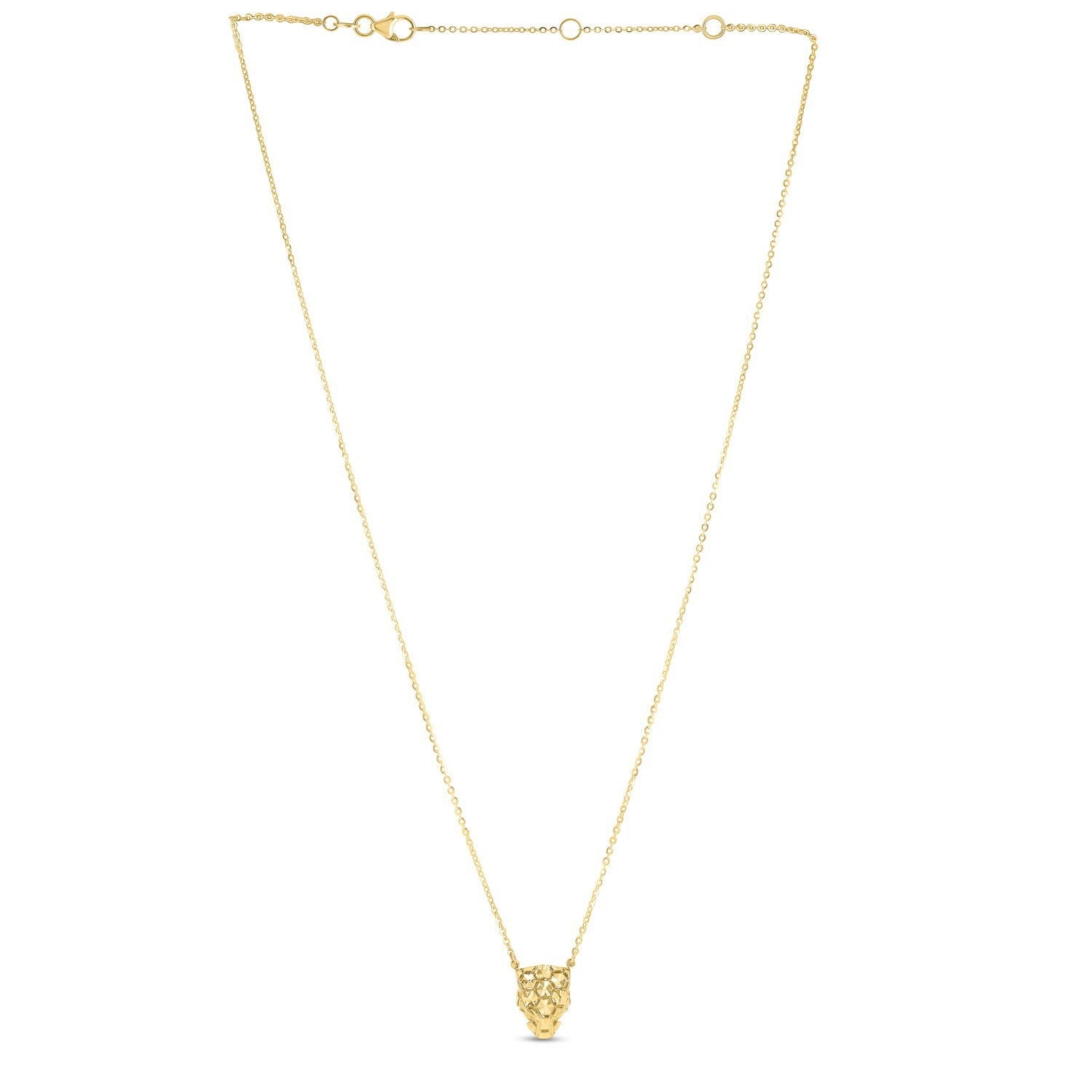 14k Yellow Gold Panther Head Necklace by Bids.com