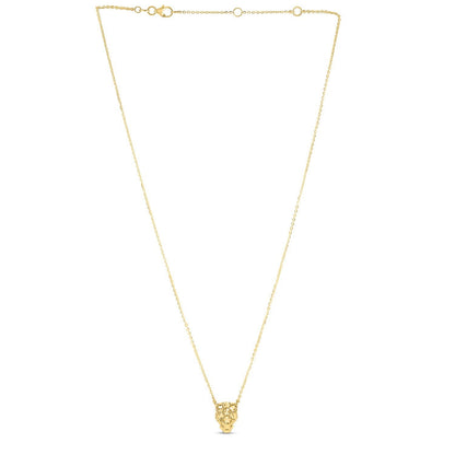 14k Yellow Gold Panther Head Necklace by Bids.com