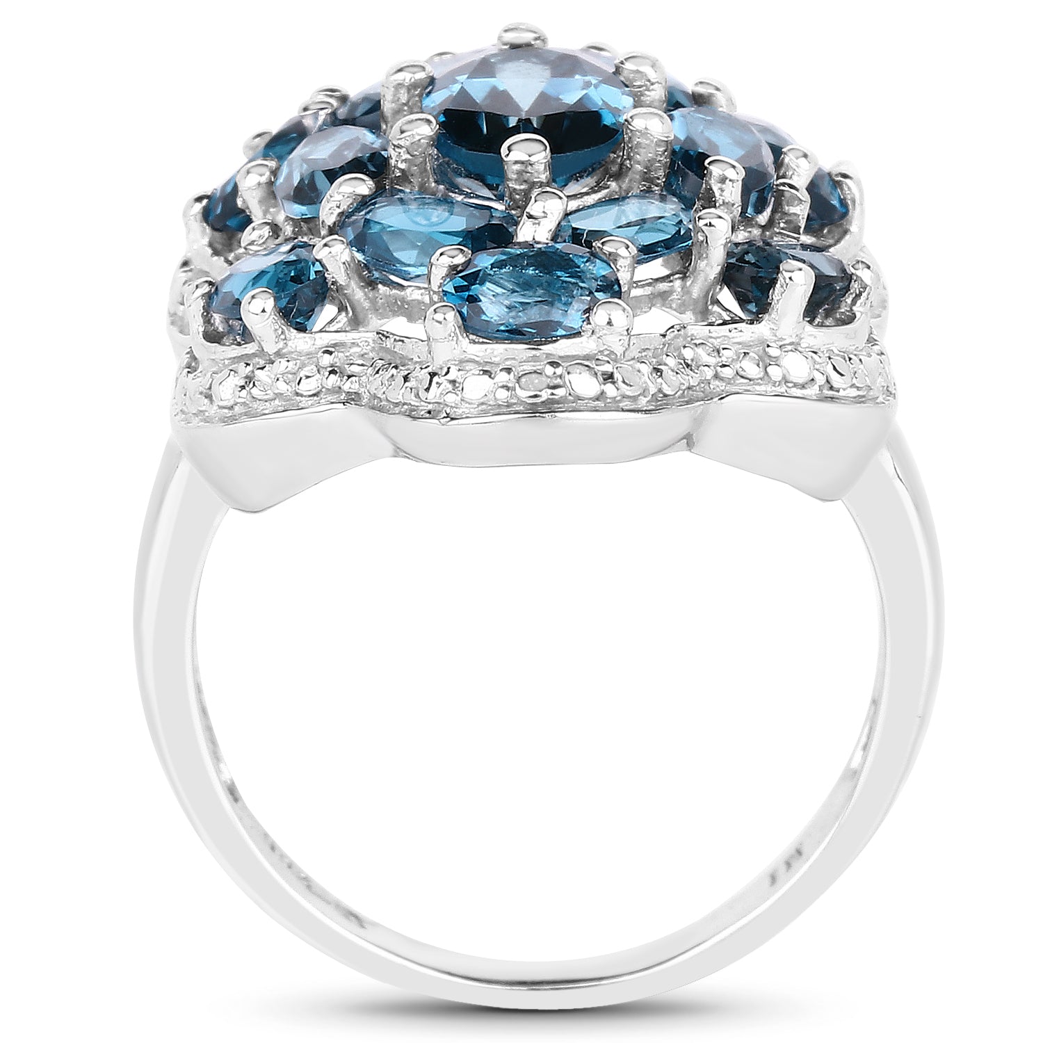 3.72 Carat Genuine London Blue Topaz .925 Sterling Silver Ring by Bids.com
