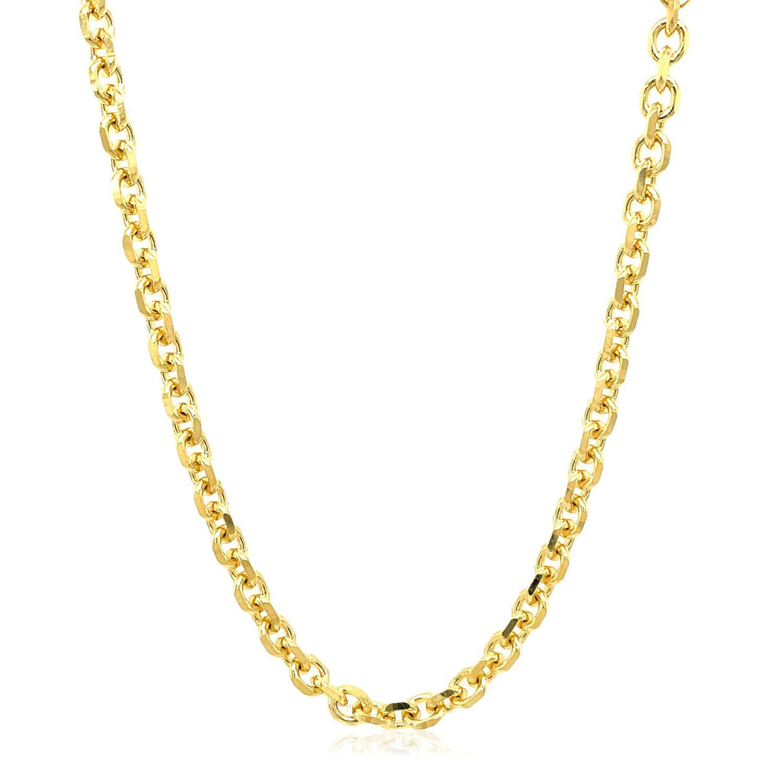 4.0mm 14k Yellow Gold Diamond Cut Cable Link Chain by Bids.com