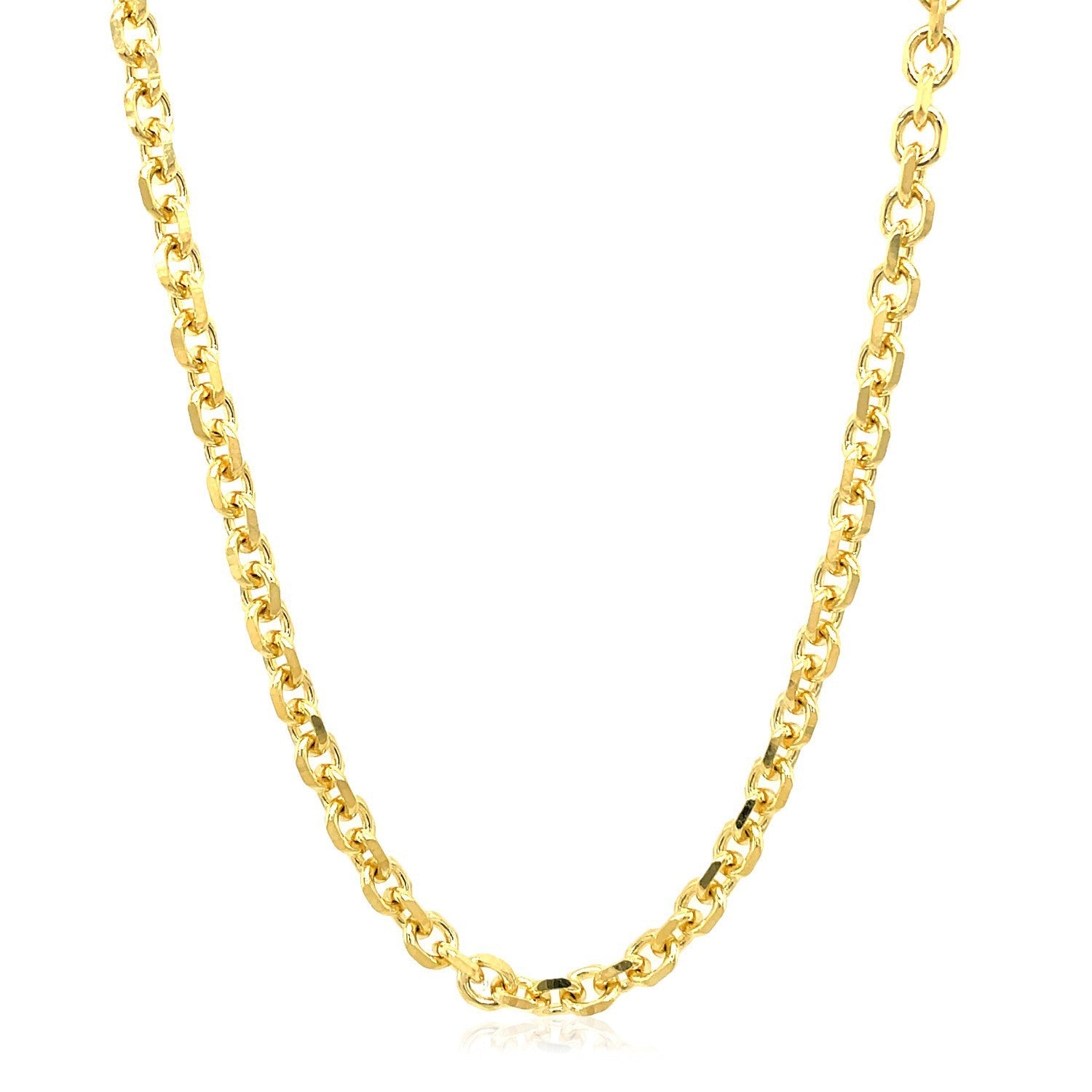 4.0mm 14k Yellow Gold Diamond Cut Cable Link Chain by Bids.com