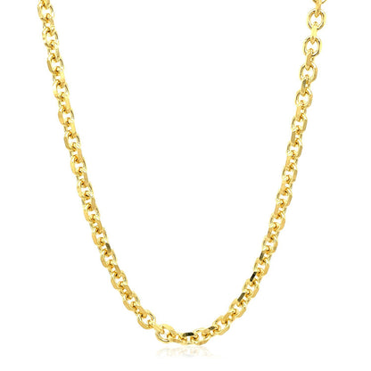 4.0mm 14k Yellow Gold Diamond Cut Cable Link Chain by Bids.com