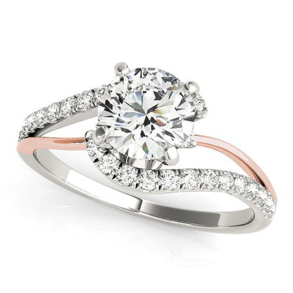 14k White And Rose Gold Bypass Shank Diamond Engagement Ring (1 1/3 cttw) by Bids.com