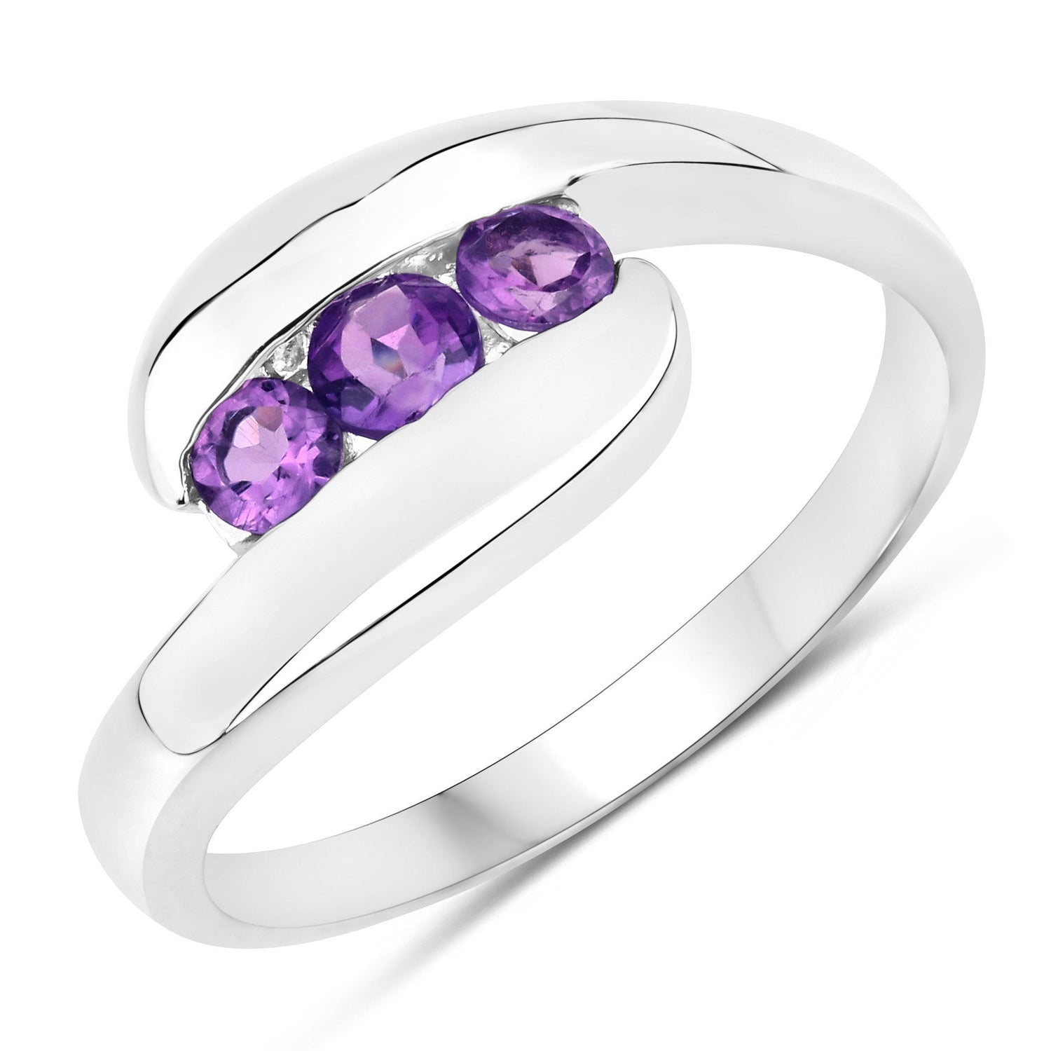 0.54 Carat Genuine Amethyst .925 Sterling Silver Ring by Bids.com