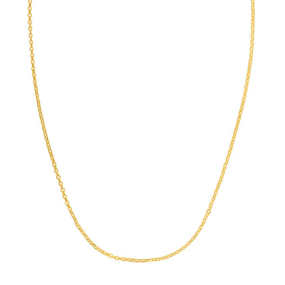 Double Extendable Cable Chain in 14k Yellow Gold (1.40 mm) by Bids.com
