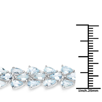 14.11 Carat Genuine Aquamarine .925 Sterling Silver Bracelet by Bids.com