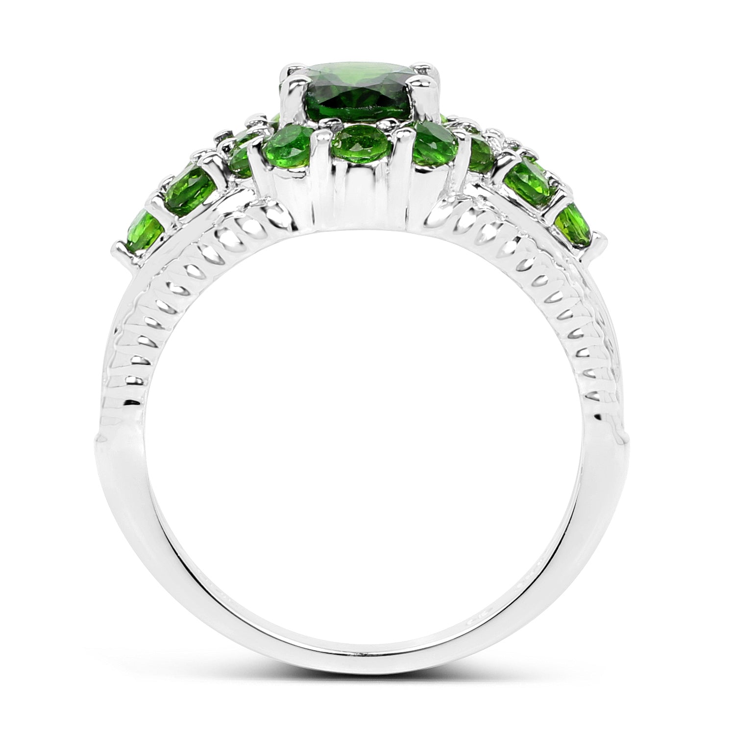 2.28 Carat Genuine Chrome Diopside .925 Sterling Silver Ring by Bids.com