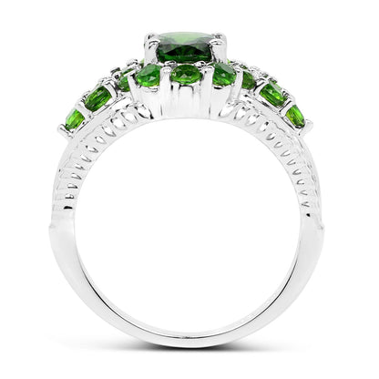 2.28 Carat Genuine Chrome Diopside .925 Sterling Silver Ring by Bids.com