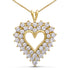 14K Yellow Gold Plated .925 Sterling Silver 4.0 Cttw Diamond Shadow Frame Heart 18" Pendant Necklace (J-K Color, I1-I2 Clarity) by Bids.com