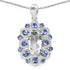 6.10 Carat Genuine Crystal Quartz, Tanzanite & White Diamond .925 Sterling Silver Pendant by Bids.com