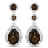 7.34 Carat Genuine Smoky Quartz and White Topaz .925 Sterling Silver Earrings by Bids.com