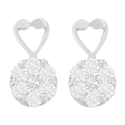14K White Gold 1 1/4 cttw Round Cut Diamond Earrings (H-I, I1-I2) by Bids.com