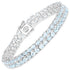 17.22 Carat Genuine Blue Topaz and White Diamond .925 Sterling Silver Bracelet by Bids.com