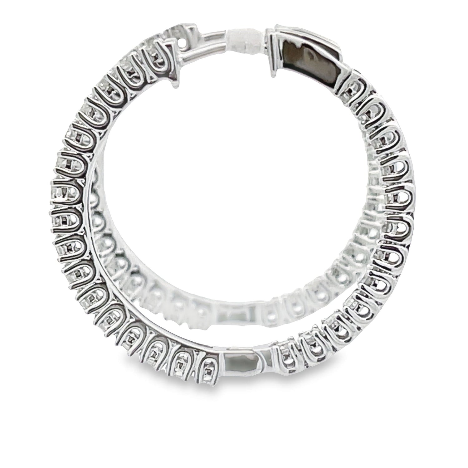Genuine 1.53ct Diamond Hoop Earrings 10KT White Gold by Bids.com