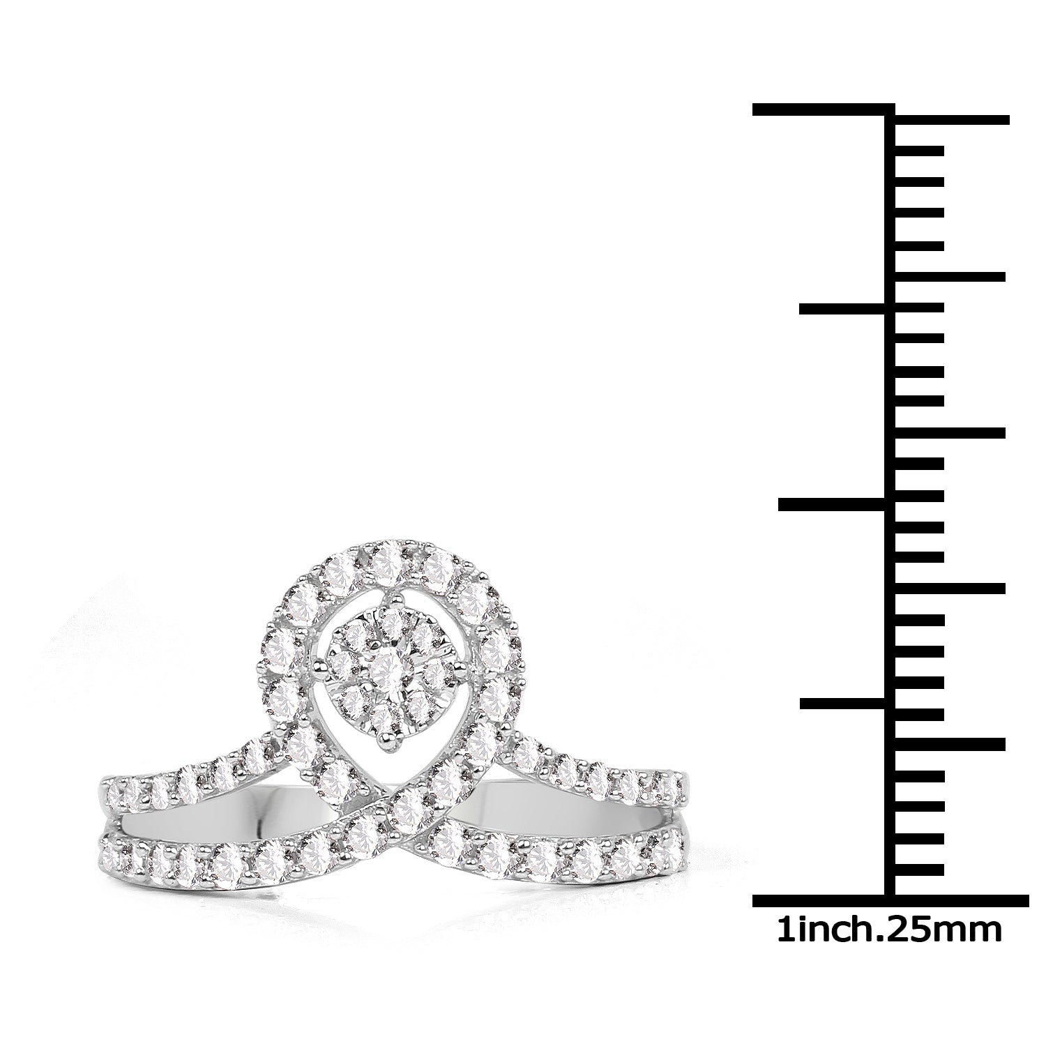 0.54 Carat Genuine White Diamond 14K White Gold Ring (G-H Color, SI1-SI2 Clarity) by Bids.com