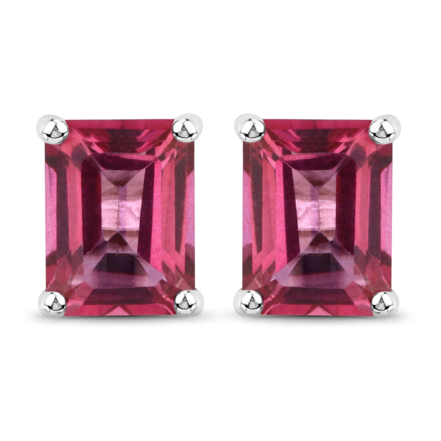 3.20 Carat Genuine Pink Topaz .925 Sterling Silver Earrings  DestGlow