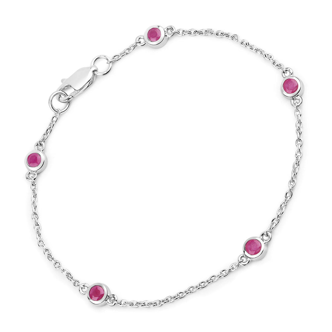 0.65 Carat Genuine Ruby .925 Sterling Silver Bracelet by Bids.com