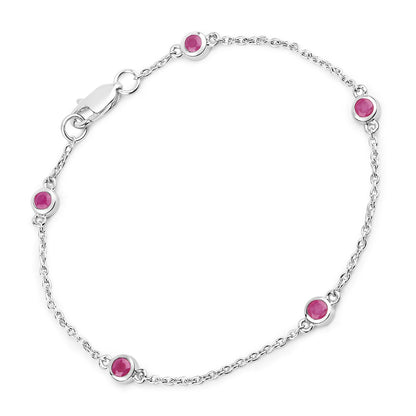 0.65 Carat Genuine Ruby .925 Sterling Silver Bracelet by Bids.com