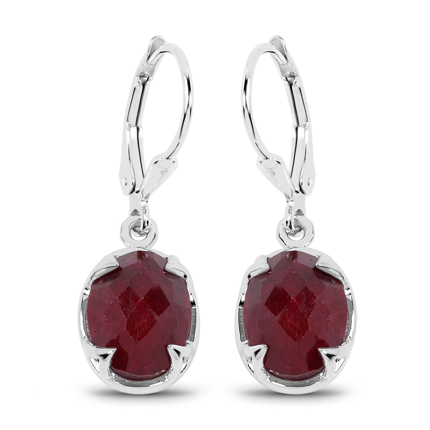 6.90 Carat Dyed Ruby .925 Sterling Silver Earrings  DestGlow