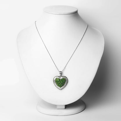 4.62 Carat Genuine Chrome Diopside .925 Sterling Silver Pendant by Bids.com