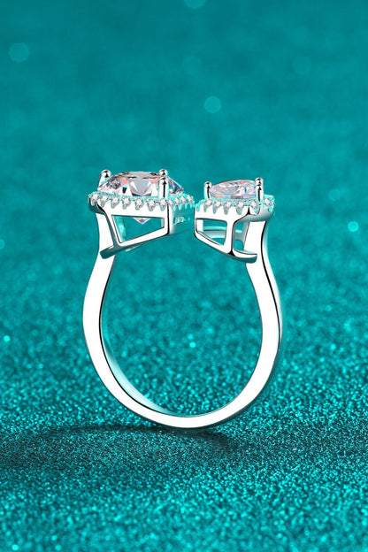 Sparkala™ Open Double Heart Ring (Platinum Over Pure Sterling Silver) by Sparkala