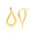 14k Yellow Gold Flat Polished Twisted Hoop Earrings by Bids.com