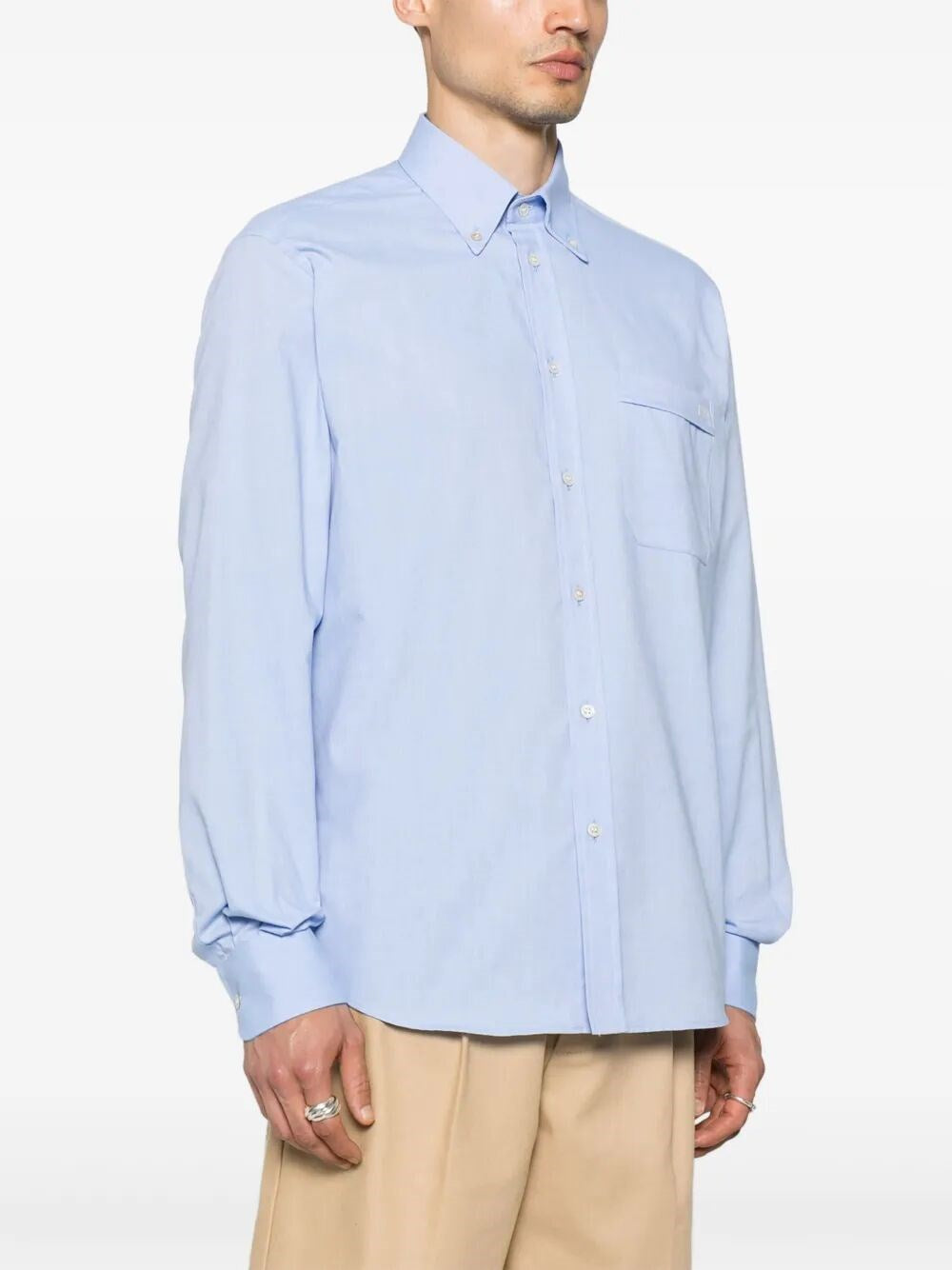 Valentino Garavani Men `Vlogo Signature` Long Sleeve Oxford Shirt by Luosophy