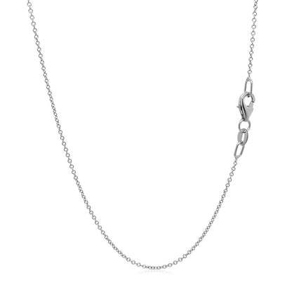 Double Extendable Cable Chain in 14k White Gold (1.0mm) by Bids.com