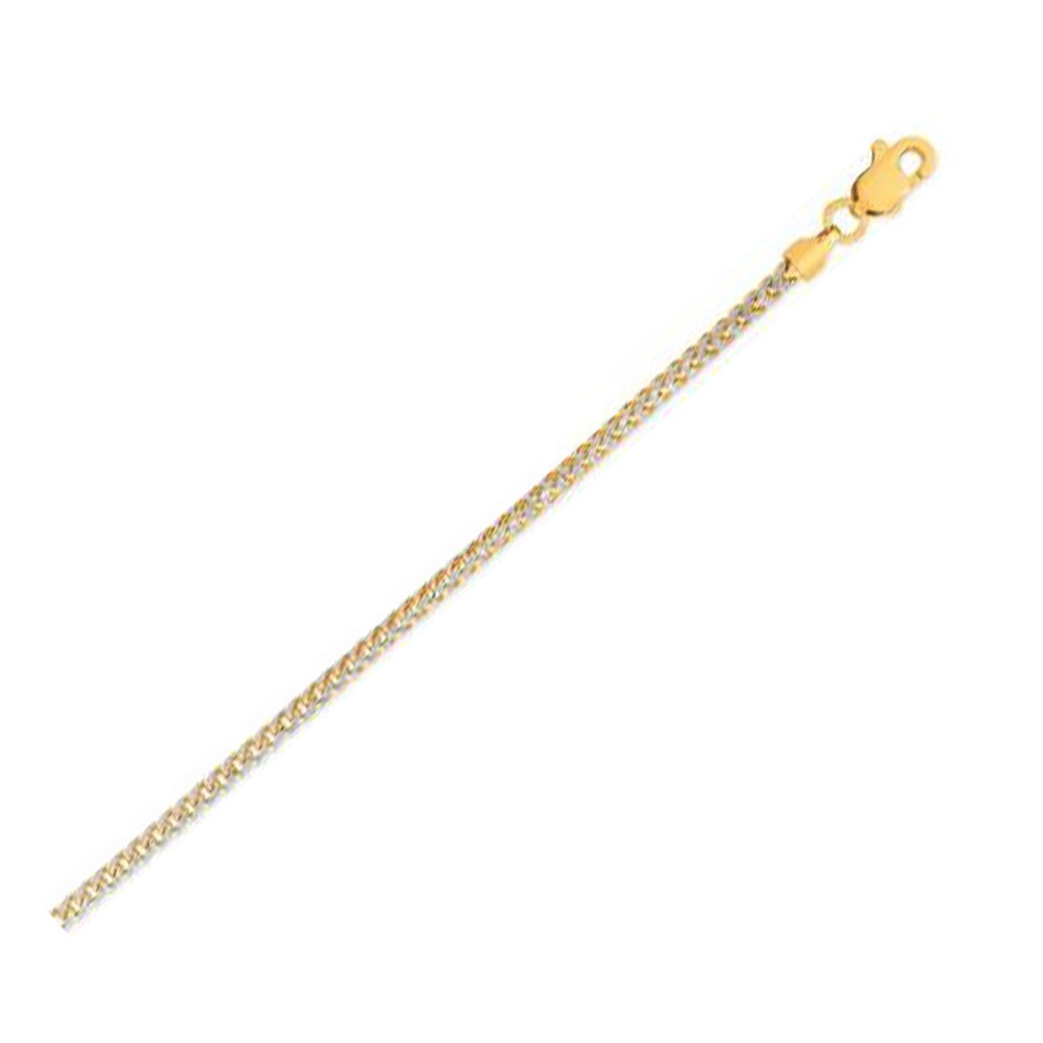 14k Yellow Gold Round Pave Franco Chain (2.30 mm) by Bids.com