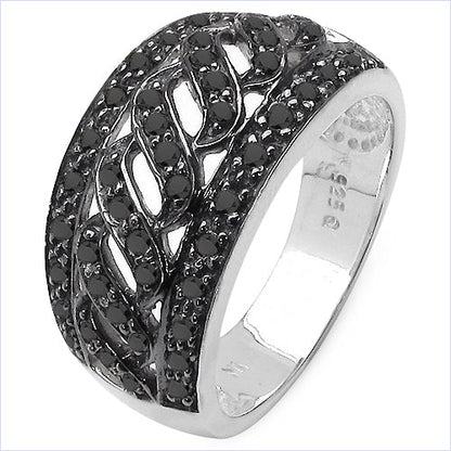 0.54 Carat Genuine Black Diamond .925 Sterling Silver Ring by Bids.com