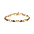 10K Yellow Gold Oval Ruby and 1/10 Cttw Diamond Bar Prong Set Bracelet (H-I Color, SI1-SI2 Clarity) - Size 7" by Bids.com
