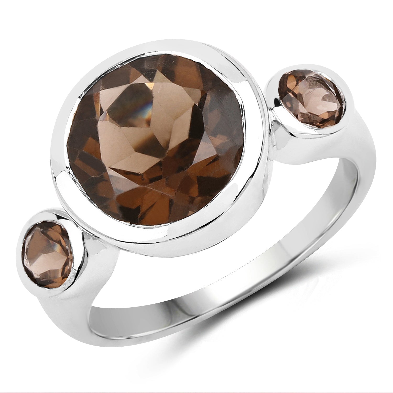 3.56 Carat Genuine Smoky Quartz .925 Sterling Silver Ring by Bids.com