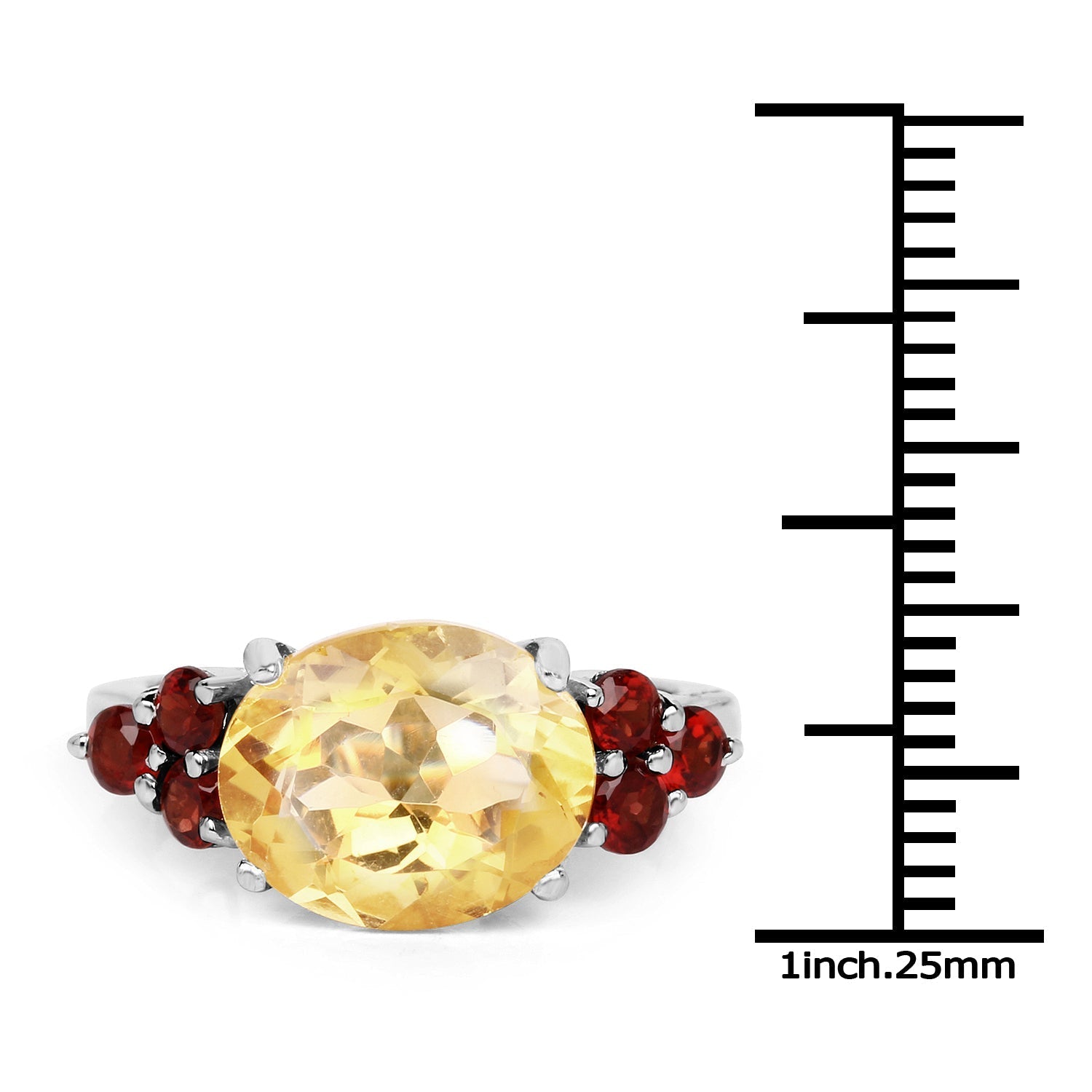 5.52 Carat Genuine Citrine and Garnet .925 Sterling Silver Ring  DestGlow