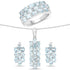 9.88 Carat Genuine Blue Topaz .925 Sterling Silver 3 Piece Jewelry Set (Ring, Earrings, and Pendant w/ Chain) by Bids.com