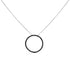 .925 Sterling Silver 4.0 Cttw Black Diamond Open Hoop Circle 18" Pendant Necklace (Black Color, I2-I3 Clarity) by Bids.com