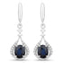 0.86 Carat Genuine Blue Sapphire and White Diamond 14K White Gold Earrings by Bids.com