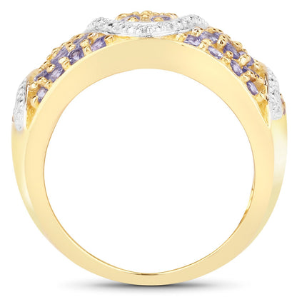 1.38 Carat Genuine Tanzanite .925 Sterling Silver Ring  DestGlow