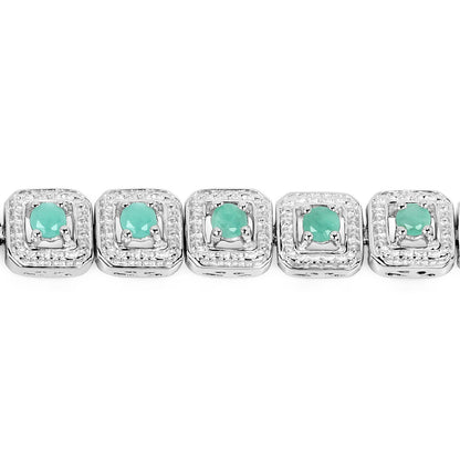2.40 Carat Genuine Emerald .925 Sterling Silver Bracelet by Bids.com