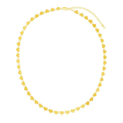14k Yellow Gold Mirrored Heart Chain Necklace by Bids.com