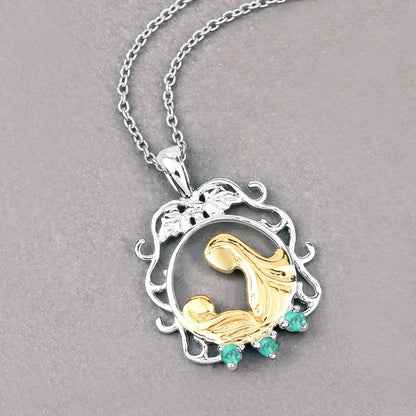 0.09 Carat Genuine Emerald .925 Sterling Silver Pendant by Bids.com