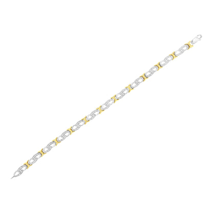 10k Yellow Gold Plated Sterling Silver 1/4 cttw Diamond Infinity and X Link Bracelet (I-J Clarity, I2-I3 Color) - Size 7.25" by Bids.com