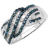 0.88 Carat Genuine Blue Diamond & White Diamond .925 Sterling Silver Ring by Bids.com