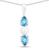 1.56 Carat Genuine Blue Topaz and Pearl .925 Sterling Silver Pendant  DestGlow
