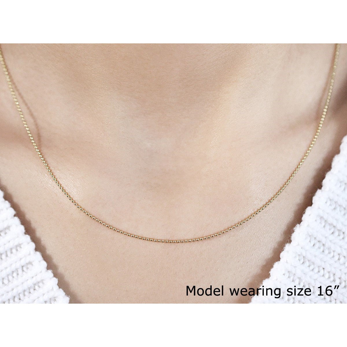 14k Yellow Gold Bead Chain 1.0mm by Bids.com