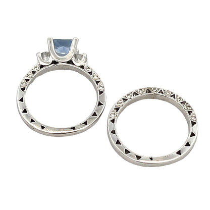 Antique Style Engagement Ring Set 14KT White Gold by Bids.com