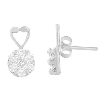 14K White Gold 1 1/4 cttw Round Cut Diamond Earrings (H-I, I1-I2) by Bids.com