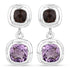 6.60 Carat Genuine Amethyst and Smoky Quartz .925 Sterling Silver Earrings by Bids.com