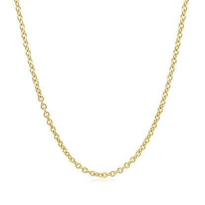 14k Yellow Gold Round Cable Link Chain 1.9mm by Bids.com