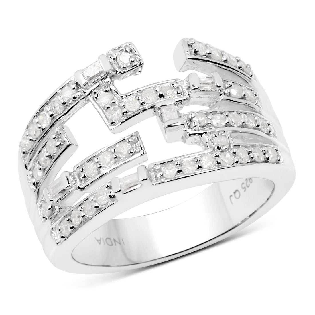 0.60 Carat Genuine White Diamond .925 Sterling Silver Ring by Bids.com